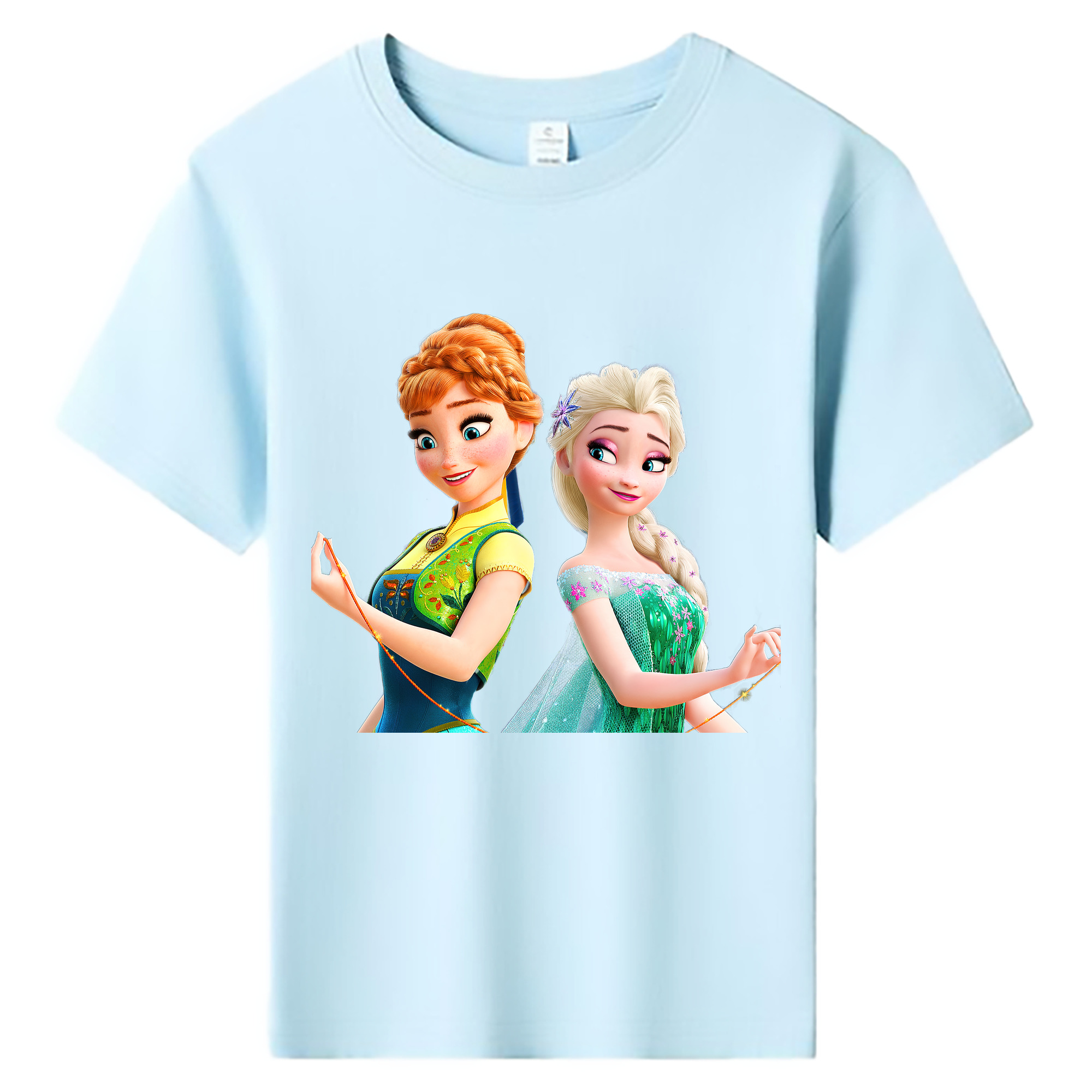 （画像用） アナと雪の女王 アンナ エルサ Frozen Anna Elsa 綿100％キッズTシャツ（フロントプリント）